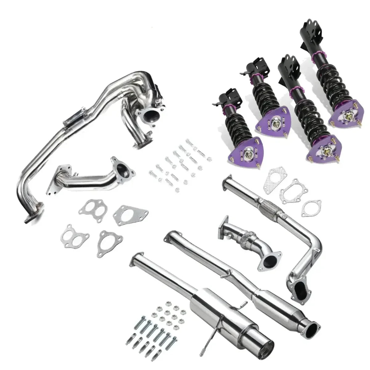 Exhaust Header Up Pipe All in One Kit for 2002-2007 Subaru Impreza WRX/STi Sedan/Wagon 4-Door 2.0L 2.5L