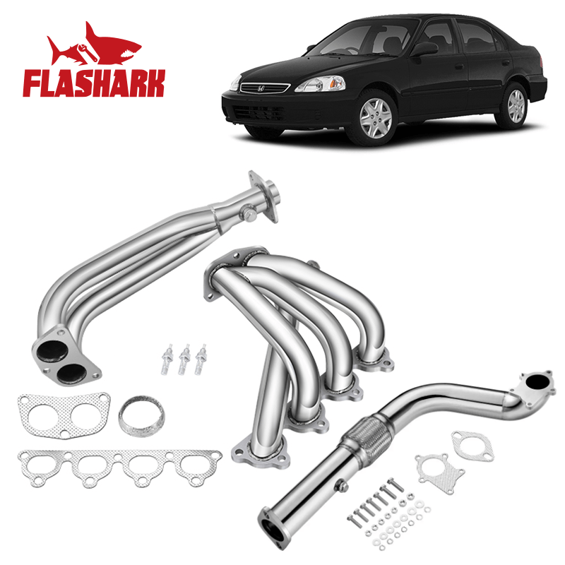 Tubo de escape de 3 pulgadas para Honda Civic/CRX/Del Sol y Acura Integra (1988-2001), motores T3/T4 Turbo, B16/B18/D15/D16, 5 pernos