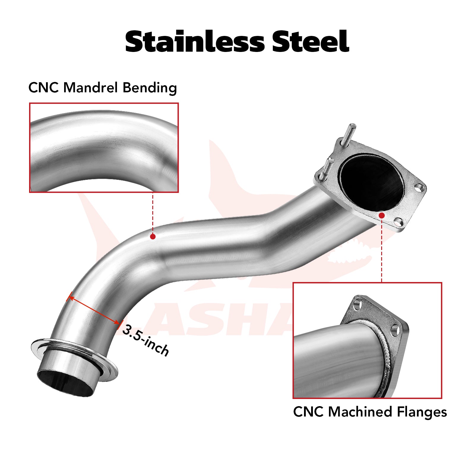 Tubo de escape de 3.5 pulgadas para Chevy/GMC Silverado/Sierra L5P Duramax Diesel 6.6L (2017-2023).