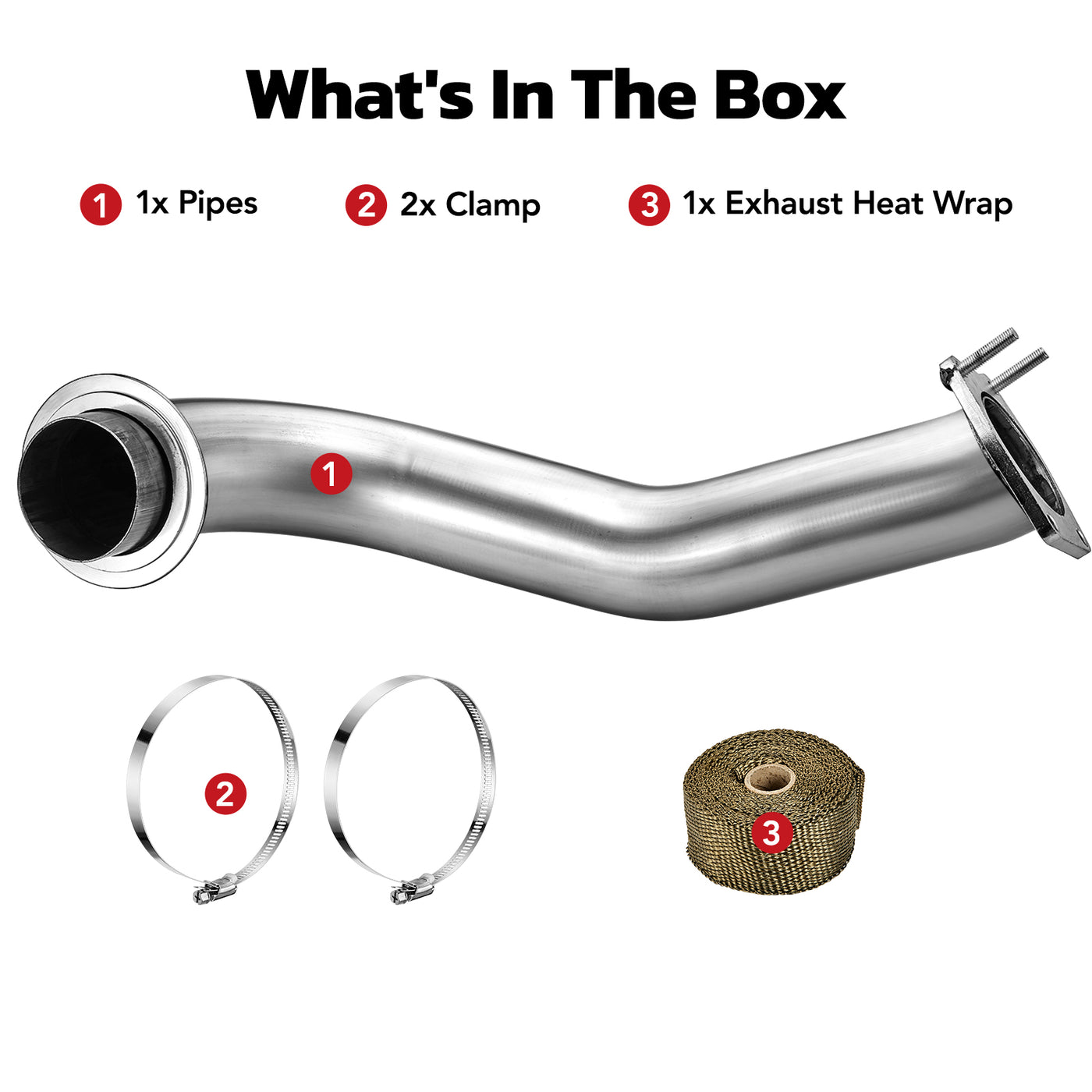 Tubo de escape de 3.5 pulgadas para Chevy/GMC Silverado/Sierra L5P Duramax Diesel 6.6L (2017-2023).