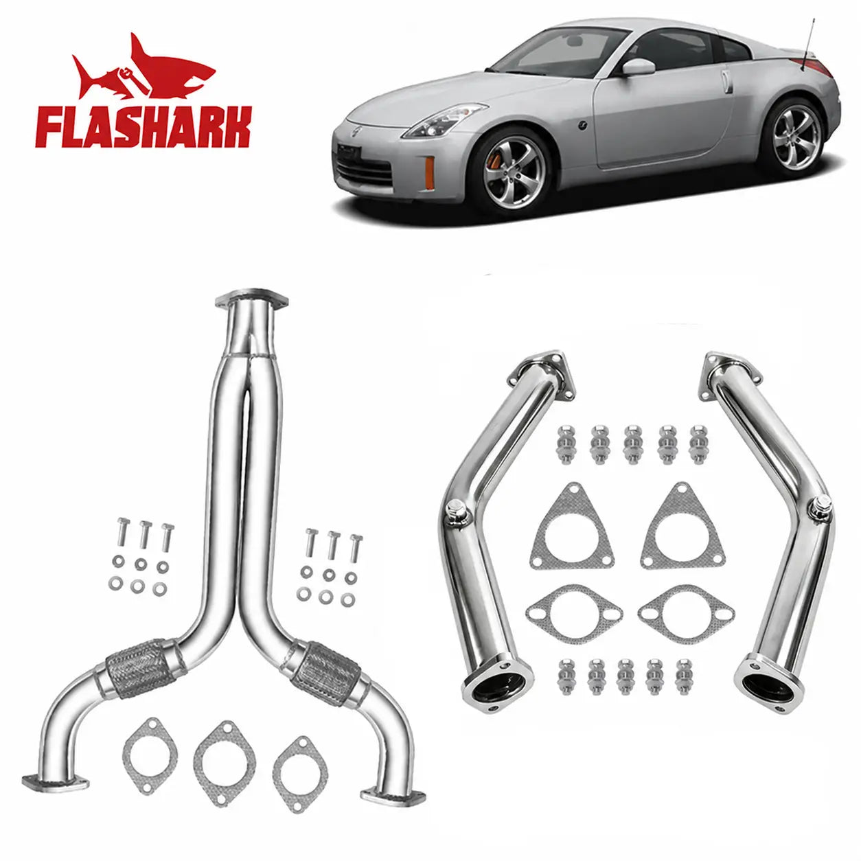 Y Pipe Downpipe Exhaust/Test Pipes for 2003-2009 Nissan 350Z 3.5L & 2003-2007 Infiniti G35