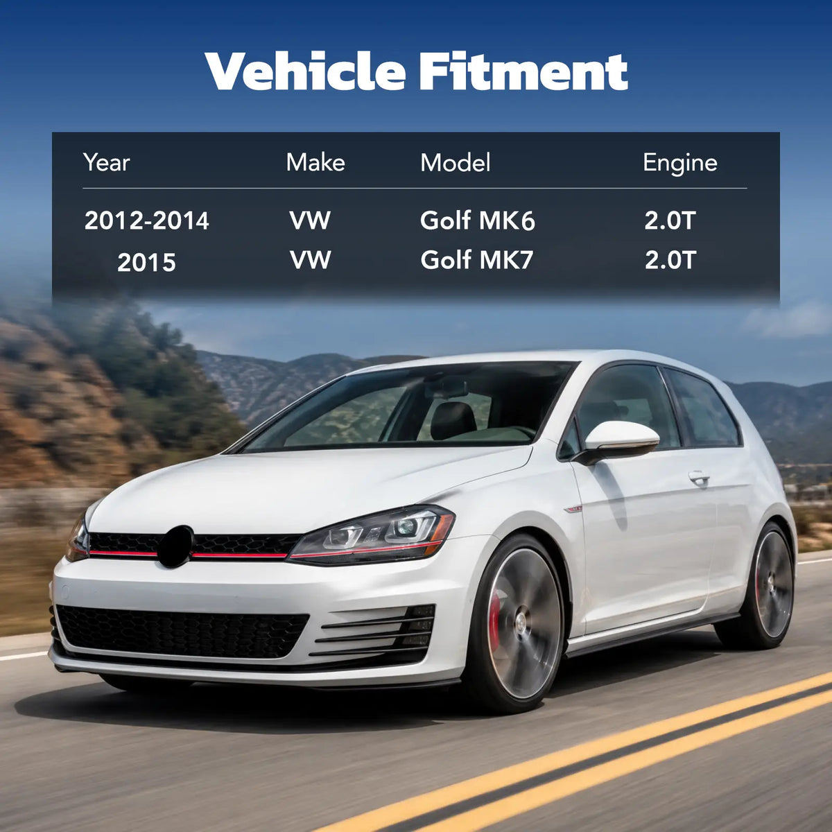 Flashark 3" Catless Downpipe for 2012–2014 VW Golf GTI MK6 / 2015 GTI MK7 2.0T