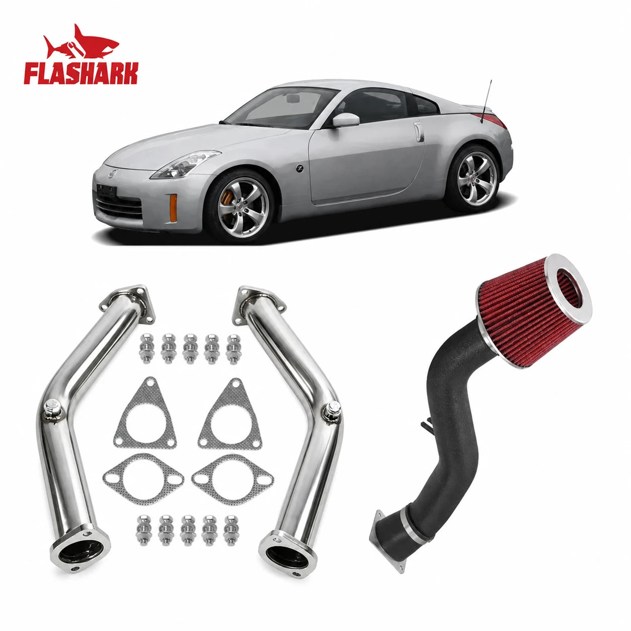 Kit de admisión de aire frío Flashark para Nissan 350Z 3.5L VQ35DE V6 Z33 2003-2006