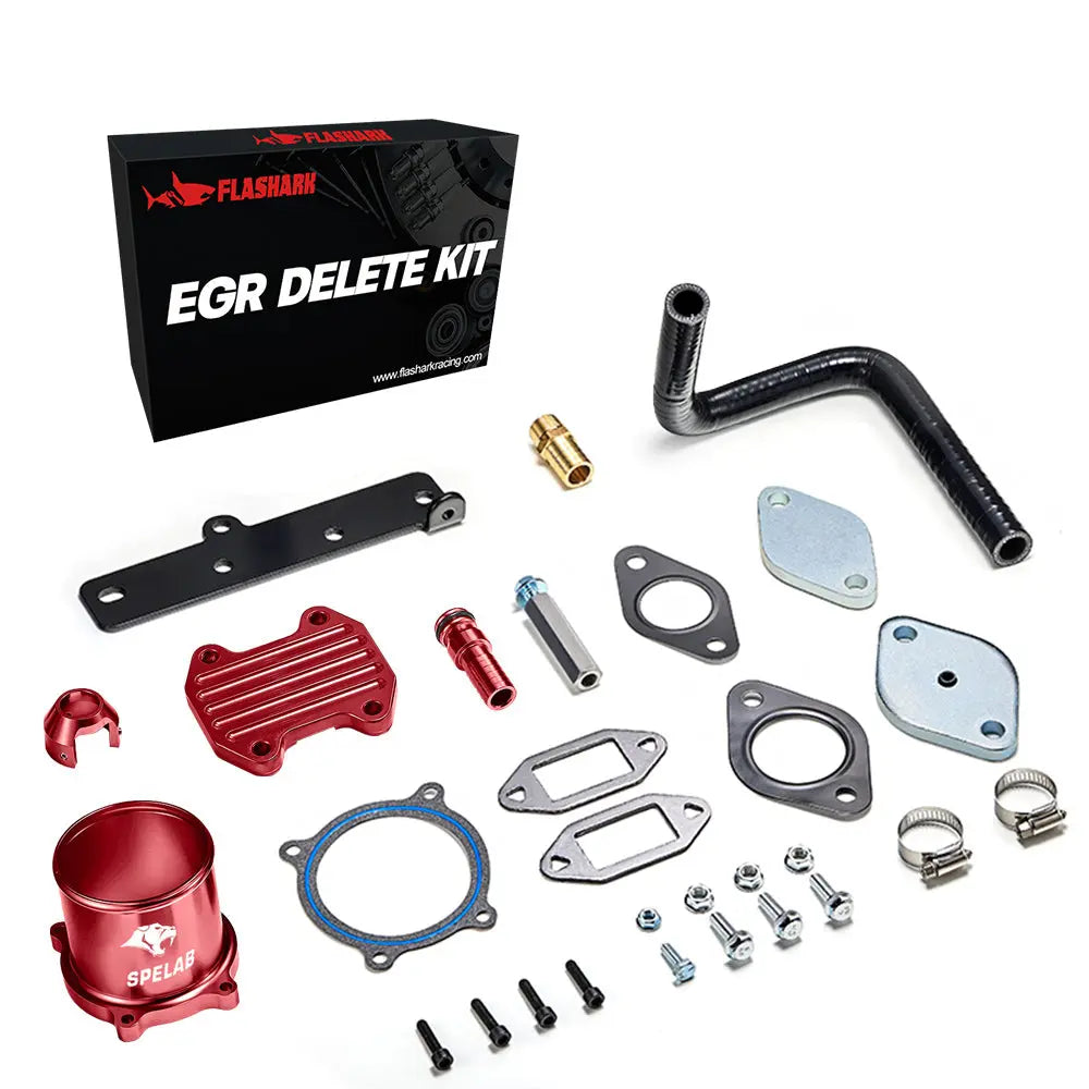 Flashark 13-18 Dodge Ram 6.7L Cummins Diesel EGR Plate Cooler & Throttle Valve Delete Blue Kit Flashark
