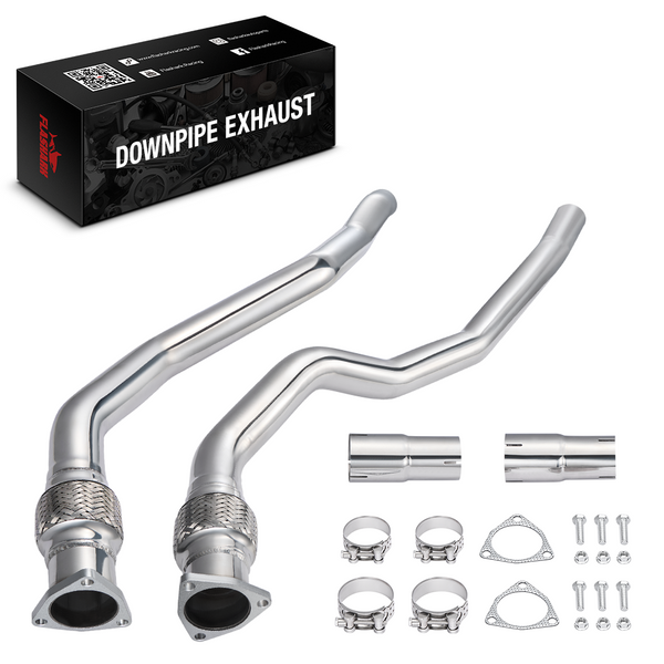 Flashark 2.4" Stainless Steel Downpipe Exhaust for 2010-2016 Audi S4 B8/B8.5 3.0T V6 Flashark