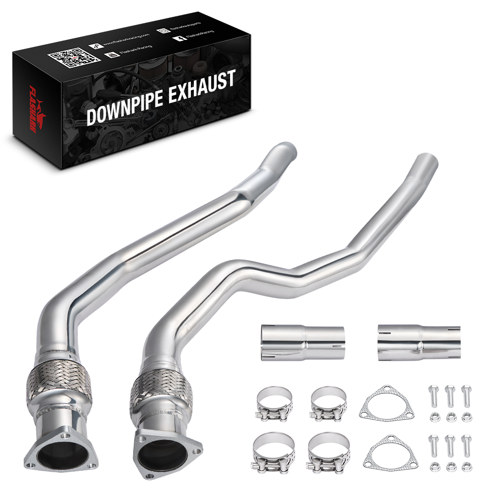 Flashark 2.4" Stainless Steel Downpipe Exhaust for 2010-2016 Audi S4 B8/B8.5 3.0T V6 Flashark