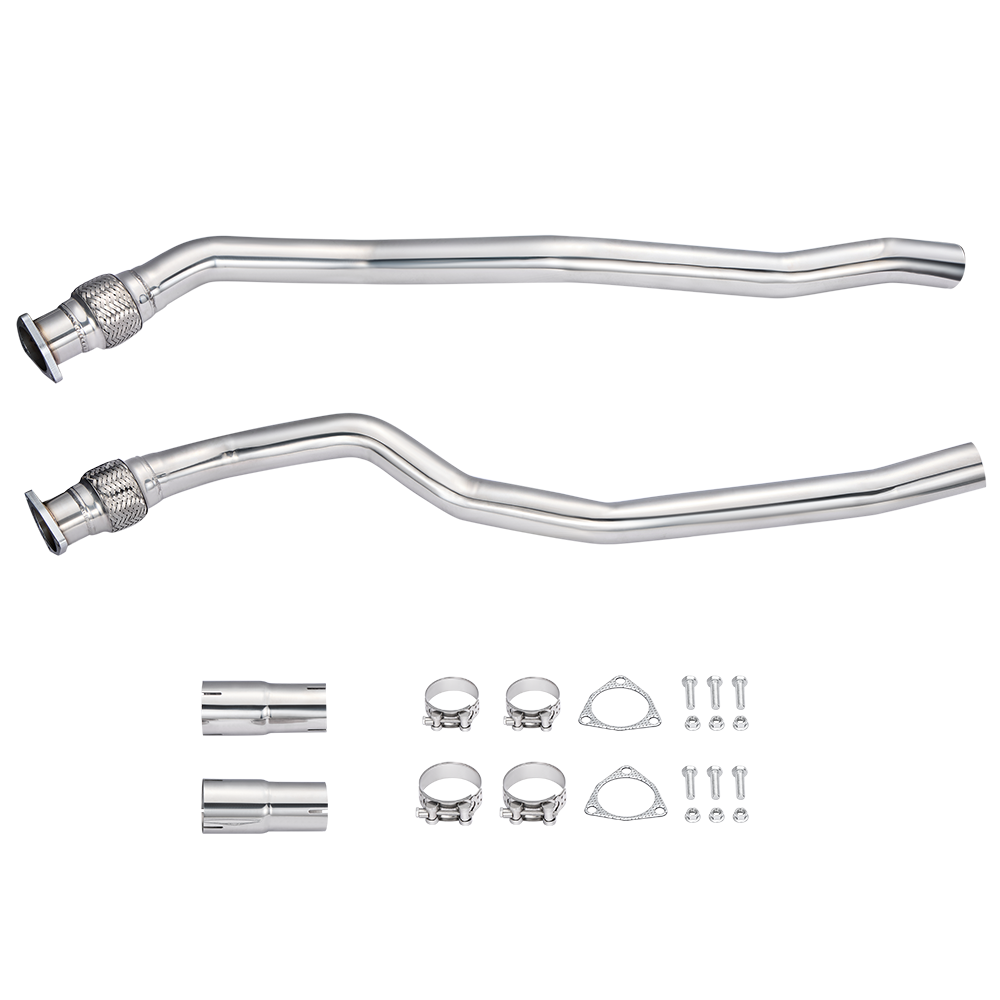 Flashark 2.4" Stainless Steel Downpipe Exhaust for 2010-2016 Audi S4 B8/B8.5 3.0T V6 Flashark