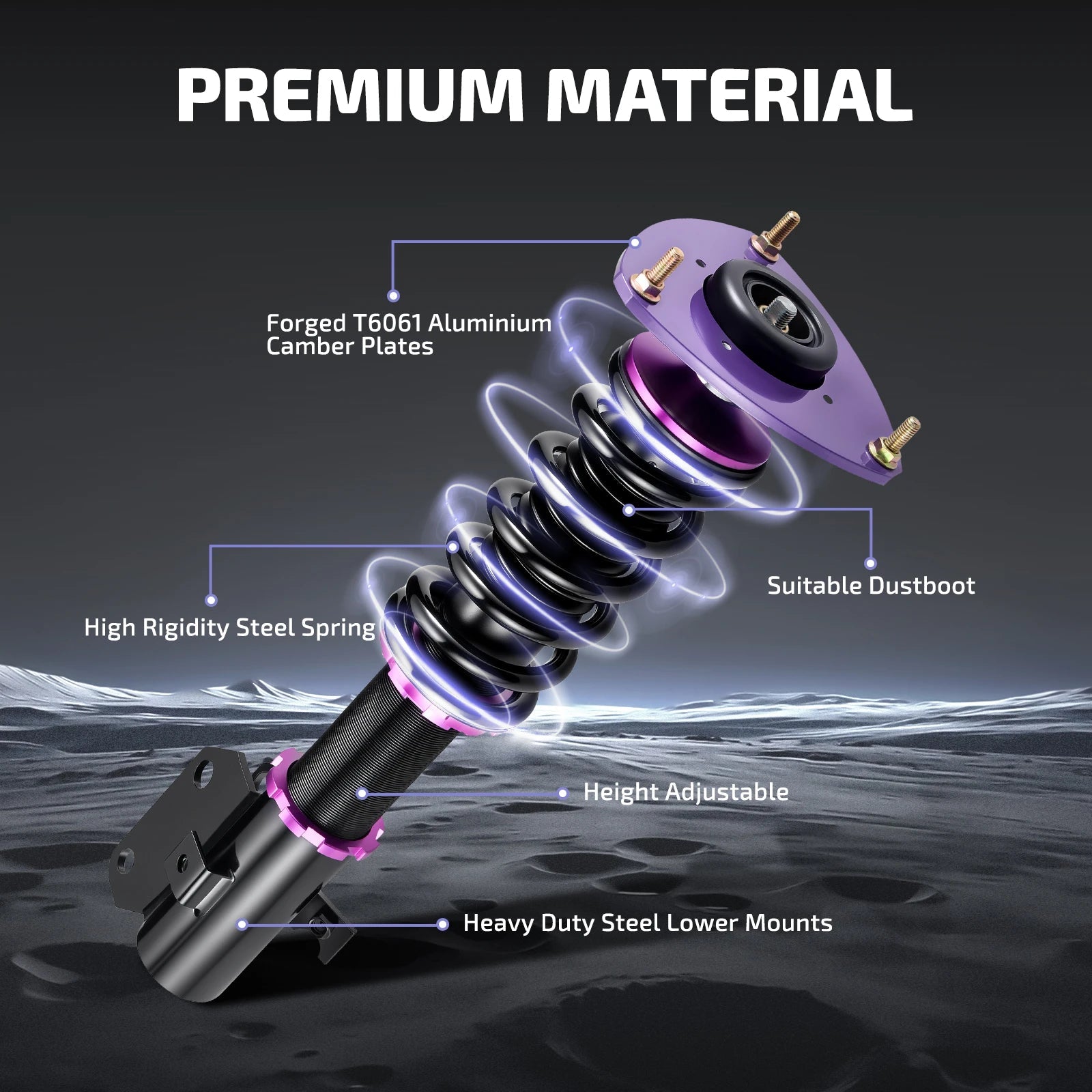 Flashark Adjustable Height Coilover Kit for 2015-2021 Subaru WRX & WRX STI (VA Sedan) Flashark