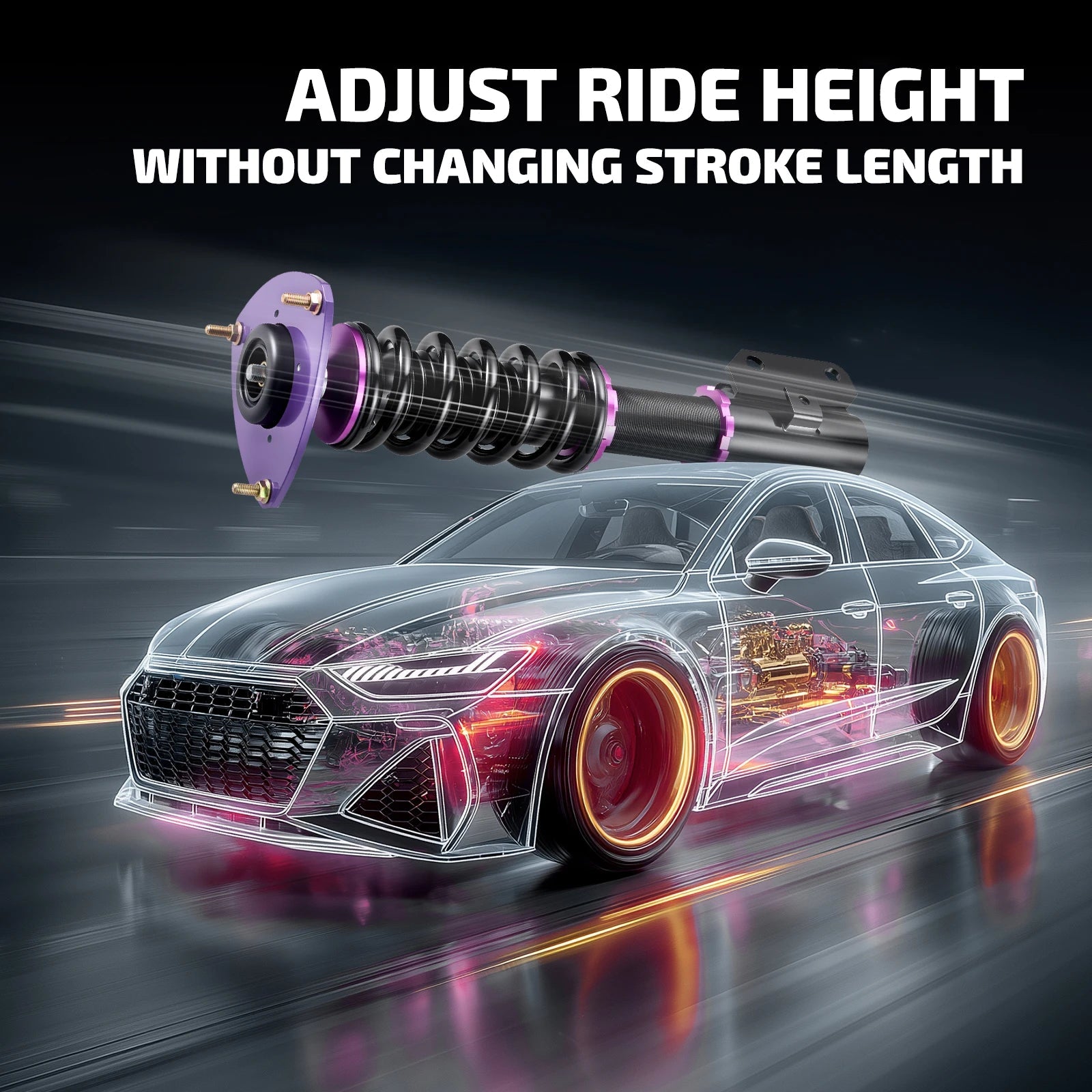 Flashark Adjustable Height Coilover Kit for 2015-2021 Subaru WRX & WRX STI (VA Sedan) Flashark