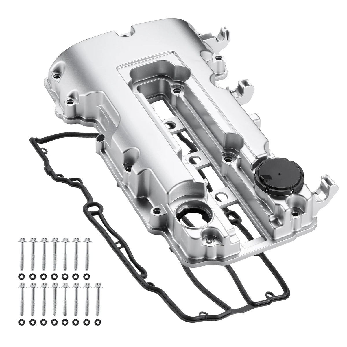 Flashark Aluminum Valve Cover Kit with Gasket, Bolts & Oil Filler Cap for Chevy Cruze 1.4L Flashark