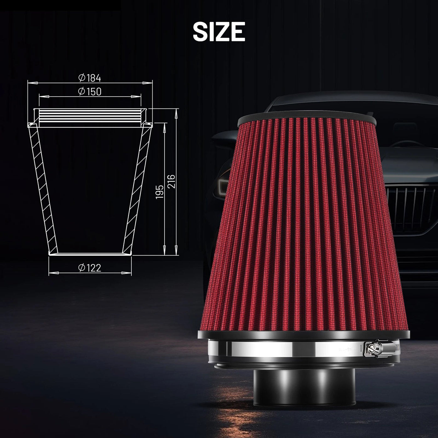 Flashark Cold Air Intake Kit for 2018-2024 Jeep Wrangler JL & Gladiator JT 3.6L Flashark
