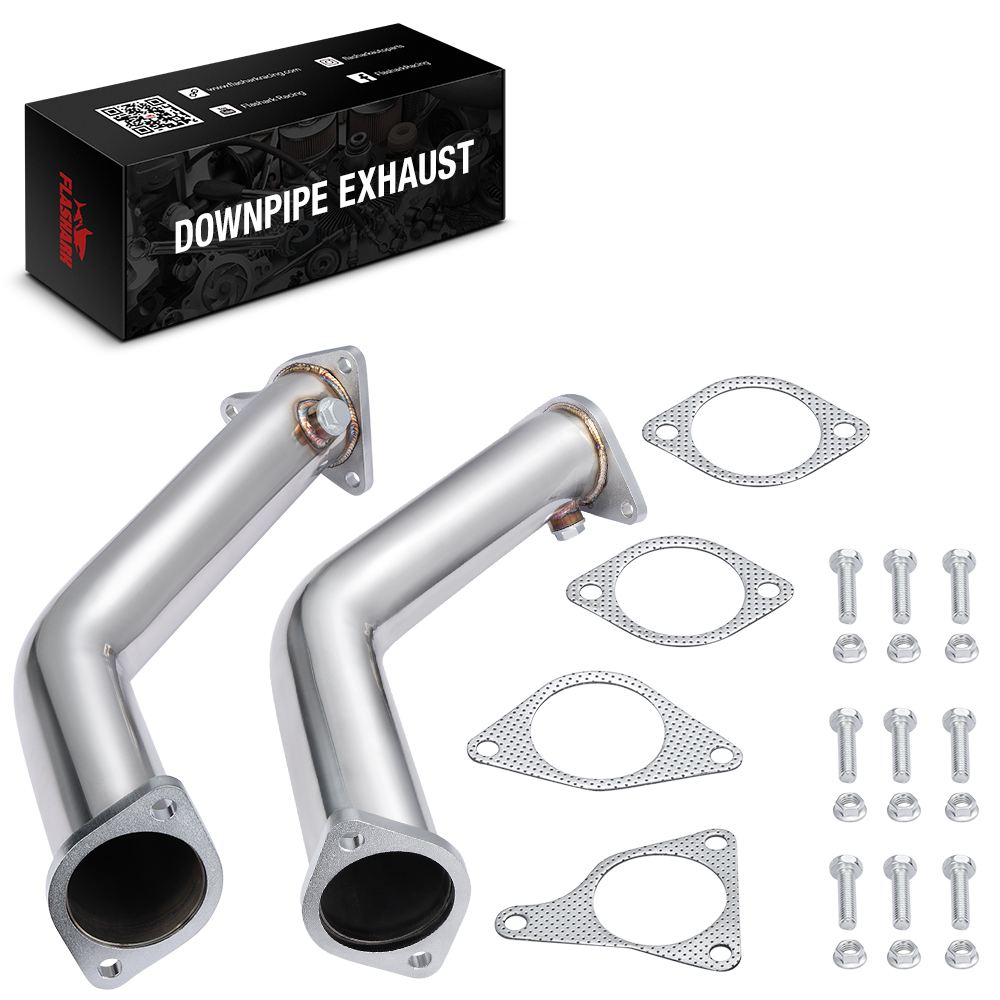 Flashark High-Flow Racing Downpipe for 2017+ INFINITI Q60 / 2016+ INFINITI Q50 VR30 3.0L Twin Turbo Flashark