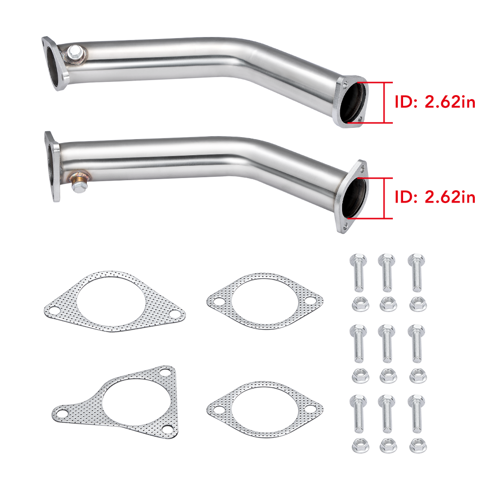 Flashark High-Flow Racing Downpipe for 2017+ INFINITI Q60 / 2016+ INFINITI Q50 VR30 3.0L Twin Turbo Flashark