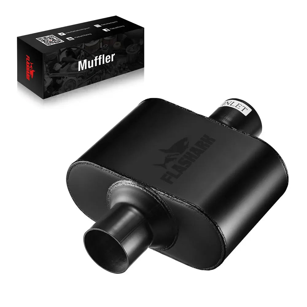 Flashark Super 10 Series 2.5" 3.0" Center In Center Out Exhaust Muffler 