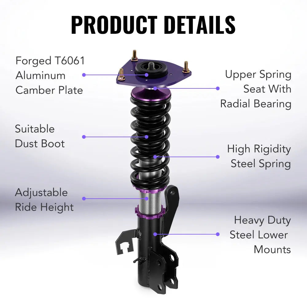 For 2007-2012 Nissan Versa Hatchback (C11) 32-way Adjustable Damping Coilover Shock Absorbers Struts Flashark