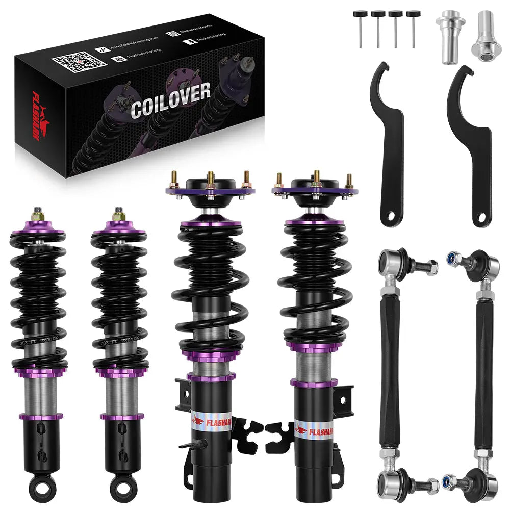 For 2007-2015 MINI Cooper FWD (R56/R57/R58/R59) 32-Way Damping Coilover Shock Absorbers Struts | Flashark Flashark