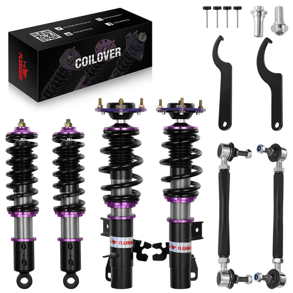 For 2007-2015 MINI Cooper FWD (R56/R57/R58/R59) 32-Way Damping Coilover Shock Absorbers Struts | Flashark Flashark