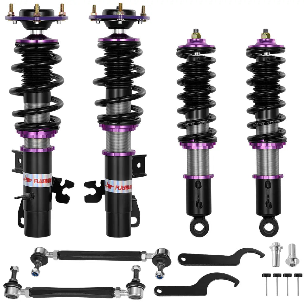 For 2007-2015 MINI Cooper FWD (R56/R57/R58/R59) 32-Way Damping Coilover Shock Absorbers Struts | Flashark Flashark