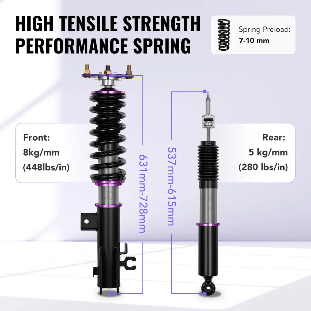 For 2014-2018 Mazda3 (BM/BN) 32-Way Damping Coilover Shock Absorbers Struts | Flashark Flashark