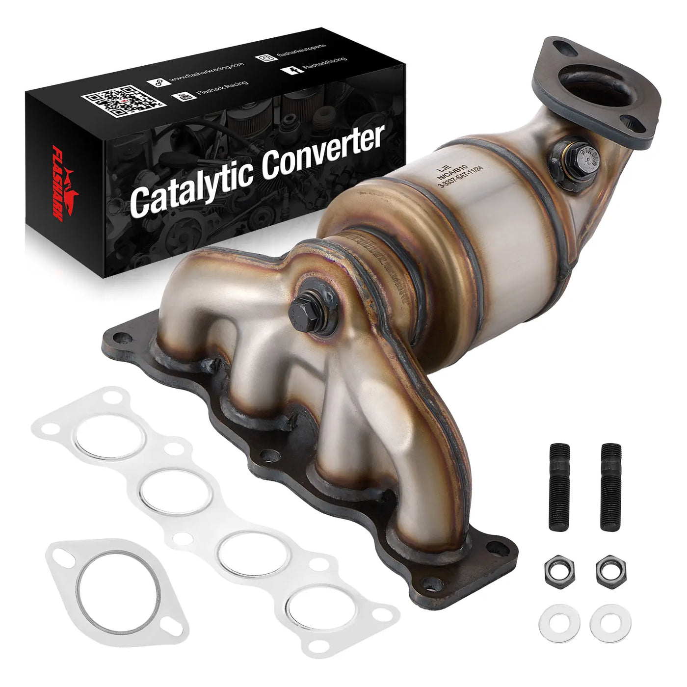 Front Exhaust Manifold Catalytic Converter Kit For 2017-2018 Hyundai Santa Fe Sport L4 2.4L Flashark