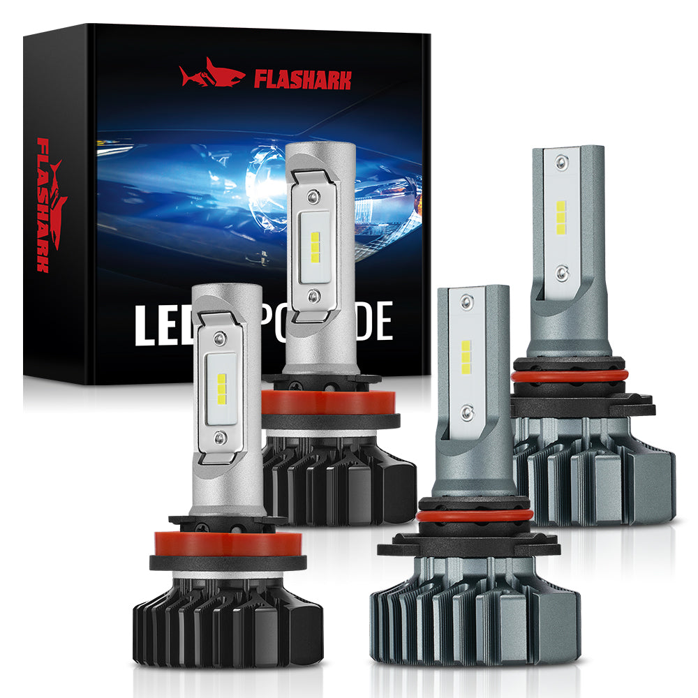 Flashark S6 H11 9005 70W 6500K 20000LM White IP67 LED Headlight Bulbs
