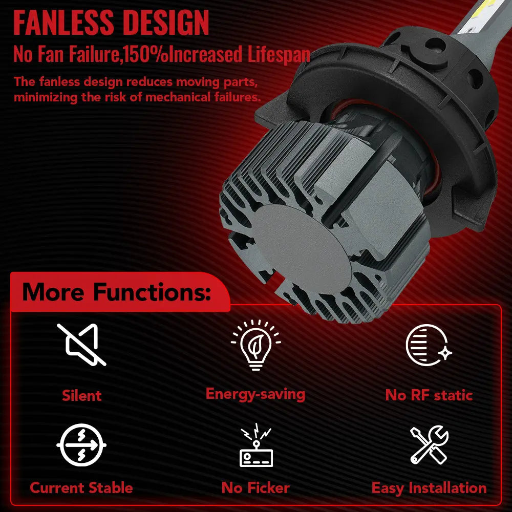 H13 9008 LED Headlight Bulbs White 60W 13000LM 6000K for 2013 Ford F-250 Super Duty | 2 Bulbs Flashark