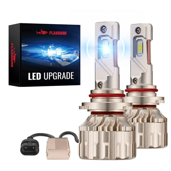 X4 9005/HB3 110W 6500K 28000LM White IP68 LED Headlight Bulbs 2Pcs Flashark