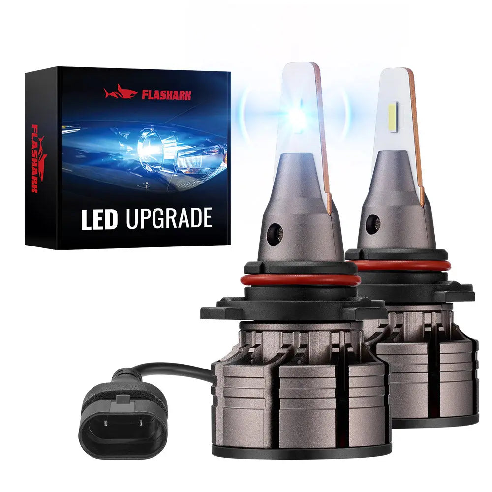 L1 9005/HB3 80W 6500K 18000LM White LED Headlight Bulbs 2Pcs Flashark