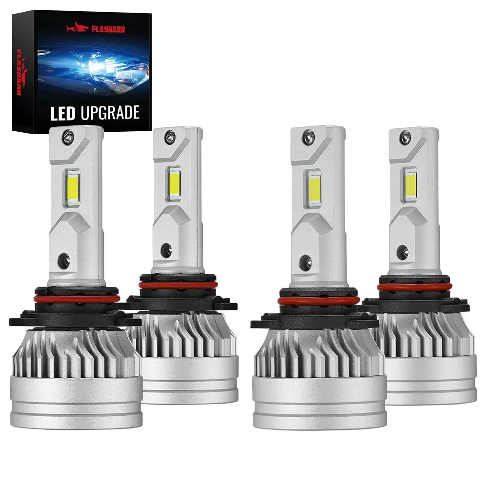 X3S 9005/HB3 9006/HB4 120W 6500K 22000LM White IP67 LED Headlight Bulbs 2 Pairs Flashark