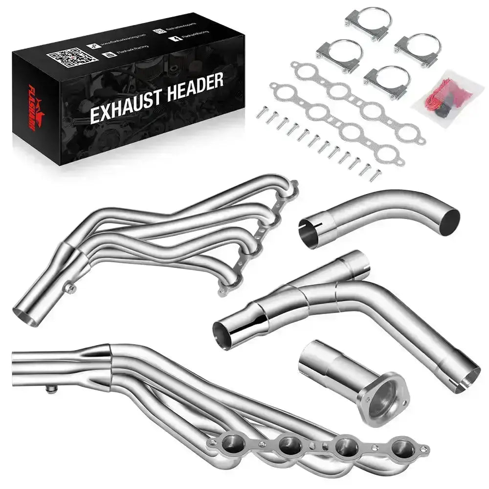 Long Tube Headers 4.8L 5.3L 6.0L for 1999-2006 Chevy/GMC GMT800 Silverado/Sierra/Avalanche 1500 Y-Pipe 2WD