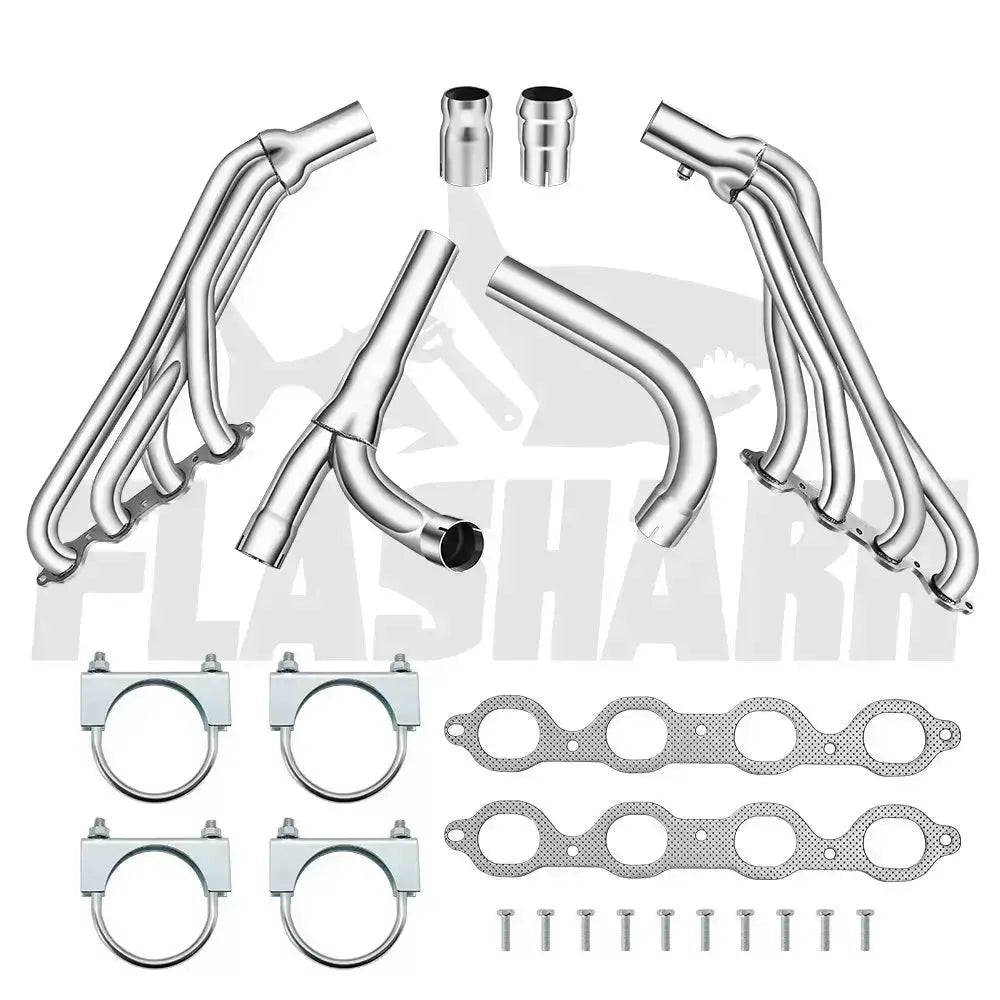 Exhaust Header for 2014-2017 Chevrolet Chevy GMC GMT800 V8 Engine 5.3L 6.2L 1500 2WD/4WD Flashark