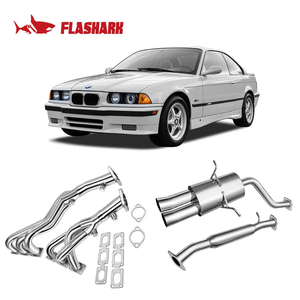 Long Tube Header/Catback Exhaust for 1995-1999 BMW E36 328i Flashark