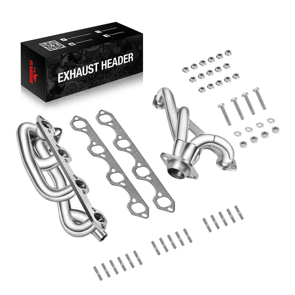 For 1987-1996 Ford F150 F250 Bronco 5.8L V8 Short/Long Tube Headers Flashark