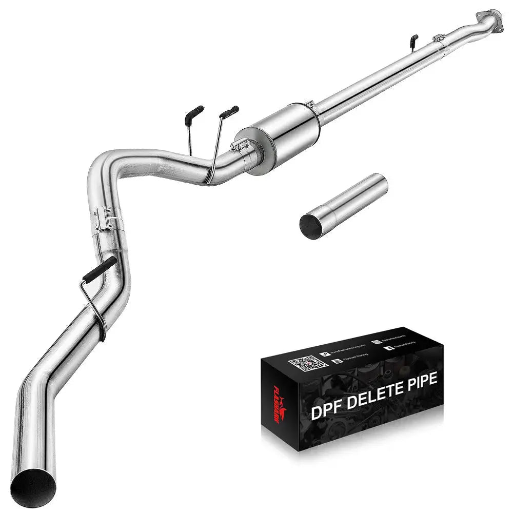 For 4.0/5.0 Inch 2011-2023 6.7 Powerstroke Ford F-250 F-350 F-450 DPF Delete Race Pipe Downpipe-Back w/Muffler Exhaust Flashark