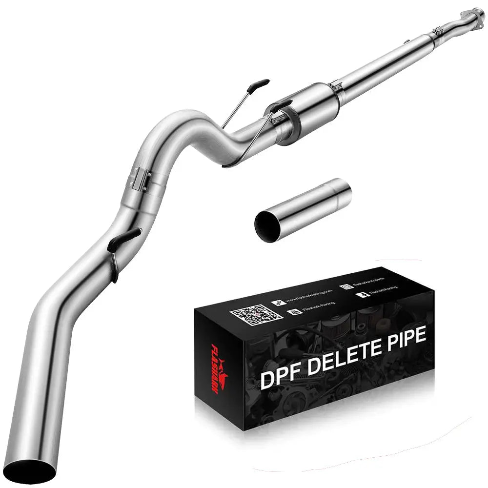 For 4.0/5.0 Inch 2011-2023 6.7 Powerstroke Ford F-250 F-350 F-450 DPF Delete Race Pipe Downpipe-Back w/Muffler Exhaust Flashark