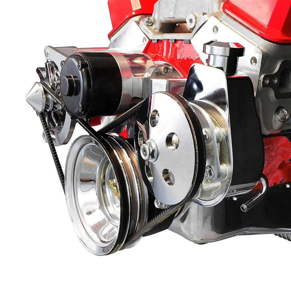 thumbnail image 2 of Bryke Racing Power Steering Bracket – Block Mount For Short Water Pump – Black Anodized Steel 2 of 4
