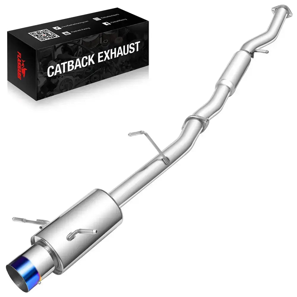 Exhaust Header/Catback Exhaust Round Tip w/ Downpipe Up-pipe for 2002-2006 Subaru Impreza WRX/STI Flashark