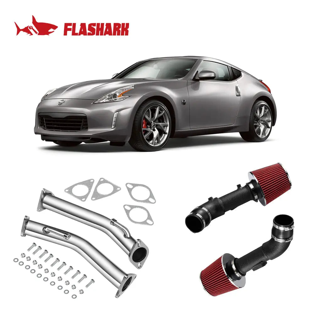 Y Pipe Downpipe/Cold Air intake kit for 2009-2017 Nissan 370Z 2008-2013 Infiniti G37 3.7L V6 Flashark