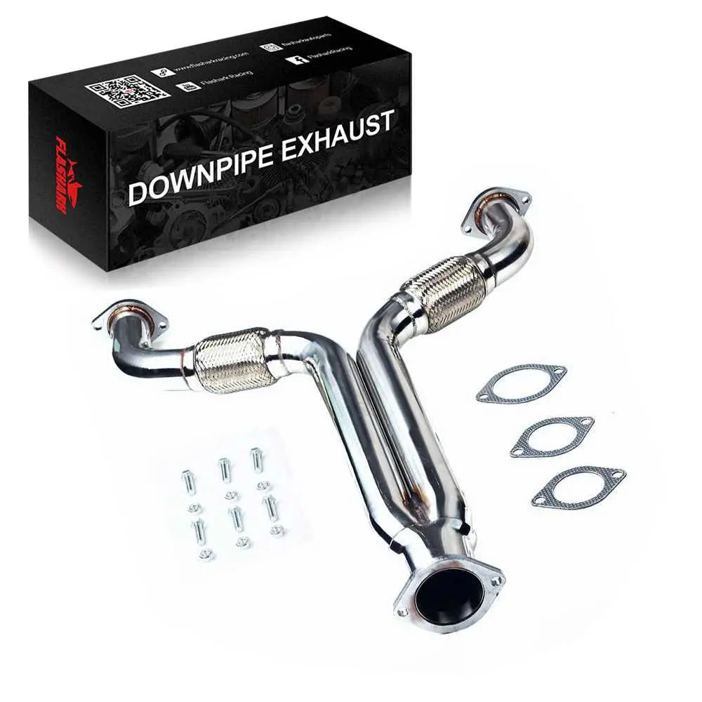 Exhaust Header/4.5" Single Tip 3" Pipe Catback Exhaust/Y Pipe Downpipe Exhaust for 2003-2006 Nissan 350Z 3.5L 2005, 2007 Infiniti G35 Flashark