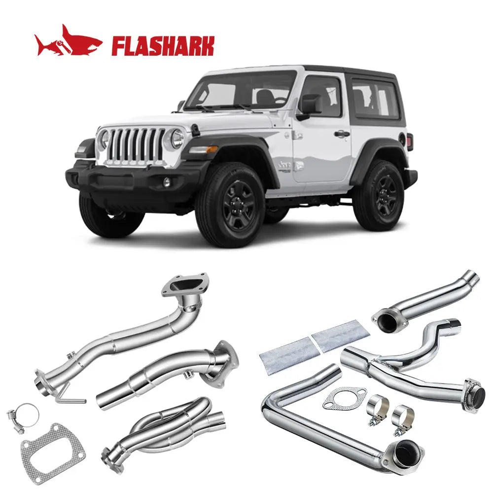 Y-Pipe Downpipe Exhaust for 2012-2018 Jeep Wrangler JK 3.6L Flashark