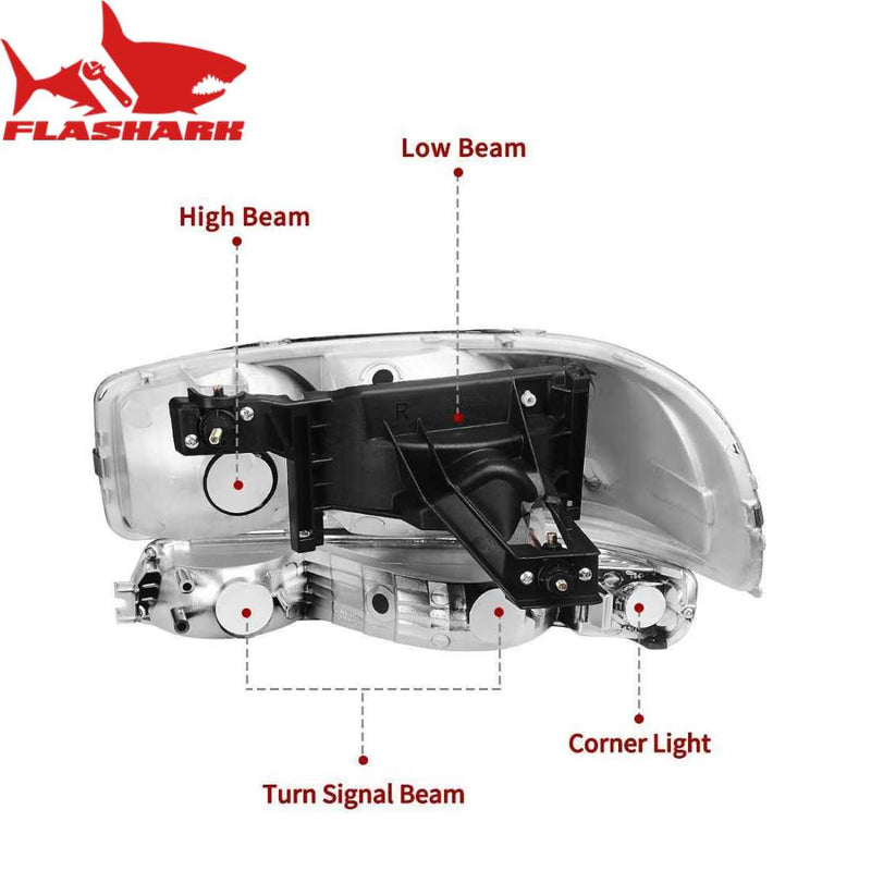 1999-2006 GMC Sierra / 2000-2006 GMC Yukon Headlight Assembly Flashark