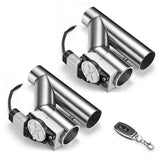 2.0 Inch Dual Electric Exhaust Cutout Remote Kit with One Controller | FLASHARK