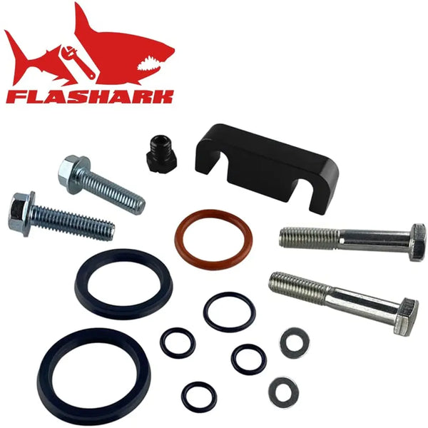 2001-2017 Duramax Fuel Filter Head Housing Spacer Air Bleeder Screw and Bolts Flashark