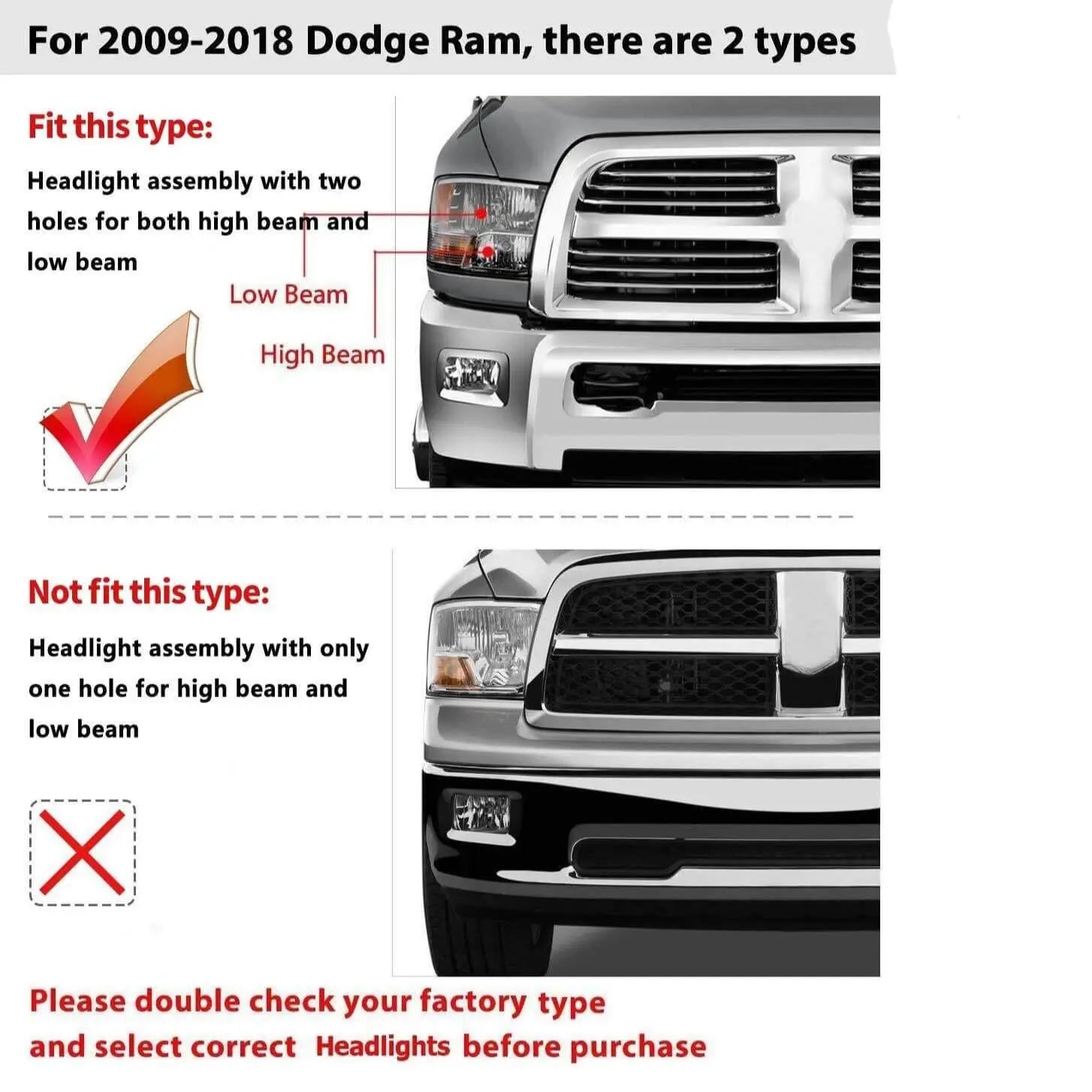 2009-2018 Dodge RAM 1500 2500 3500 Headlight Assembly Flashark
