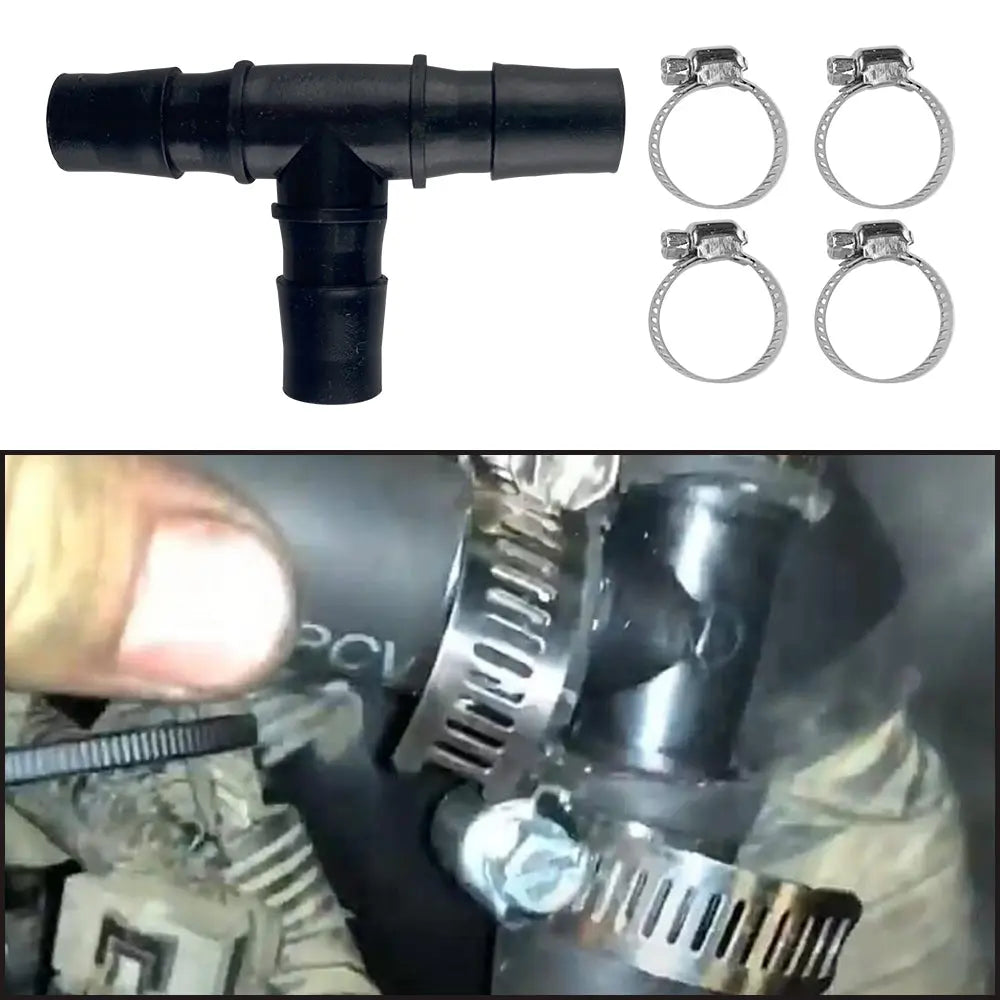 Engine Pipe Reroute 2004-2010 Chevy 6.6L LLY LBZ LMM Duramax CCV Reroute Engine Ventilation Kit