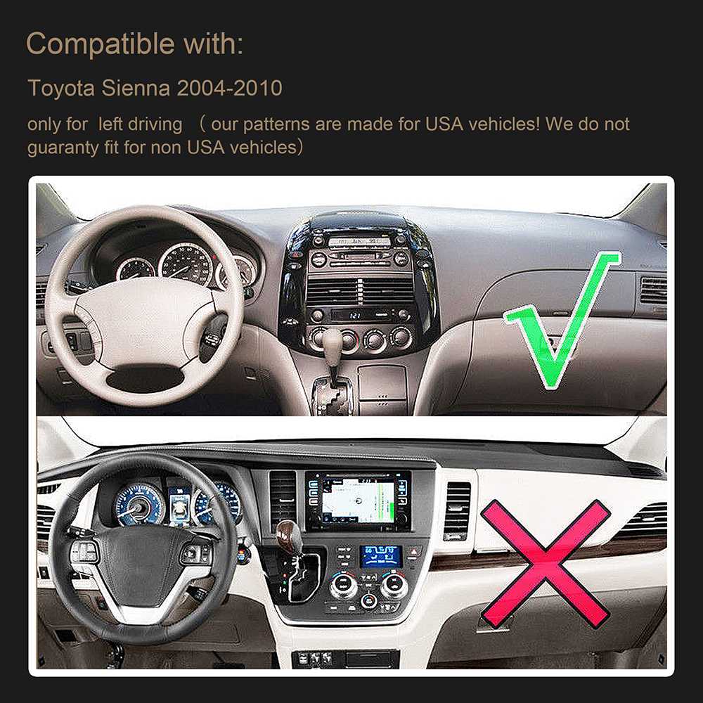 Dash Cover Mat for 2004-2010 Toyota Sienna Flashark