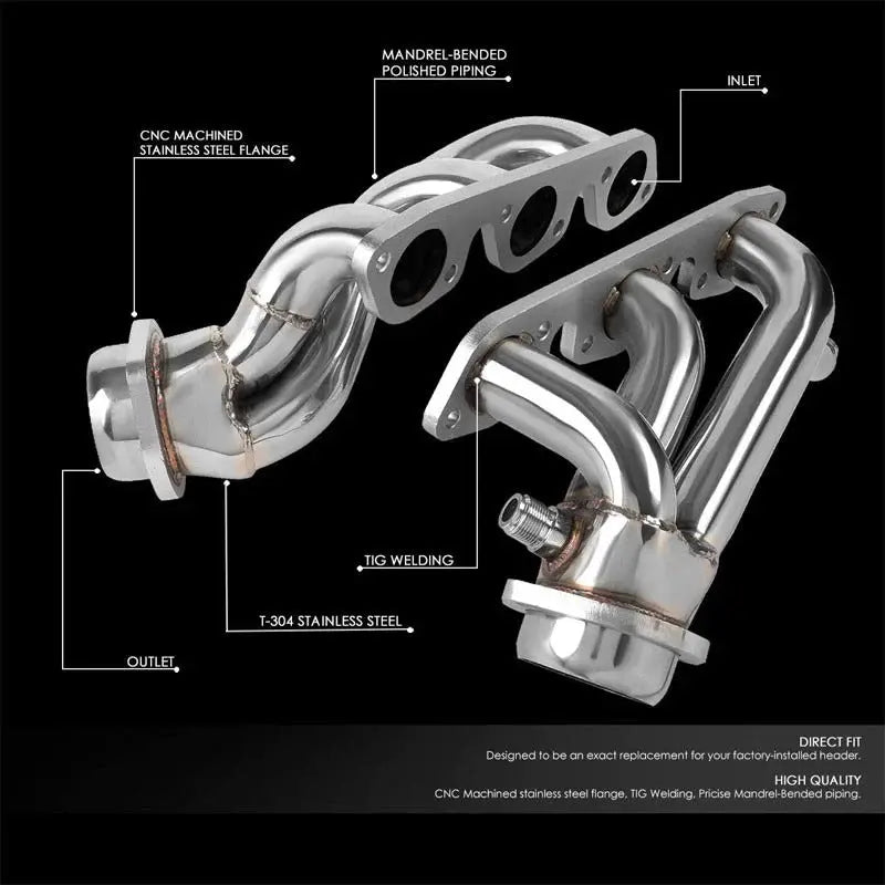 Exhaust Header for 1999-2004 Ford Mustang 3.8/3.9L V6 Shorty Flashark