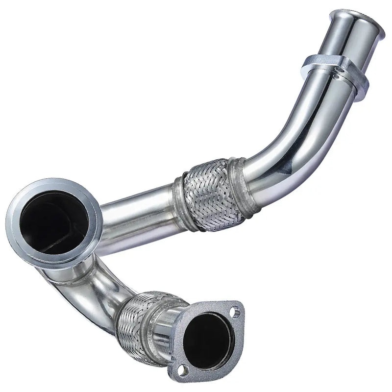 Exhaust Up-Pipe Y-Pipe for Ford 2003-2007 6.0L Powerstroke Diesel F250 F350 F450 Heavy Duty Polished Flashark