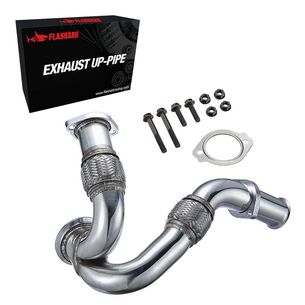 Exhaust Up-Pipe Y-Pipe for Ford 2003-2007 6.0L Powerstroke Diesel F250 F350 F450 Heavy Duty Polished Flashark