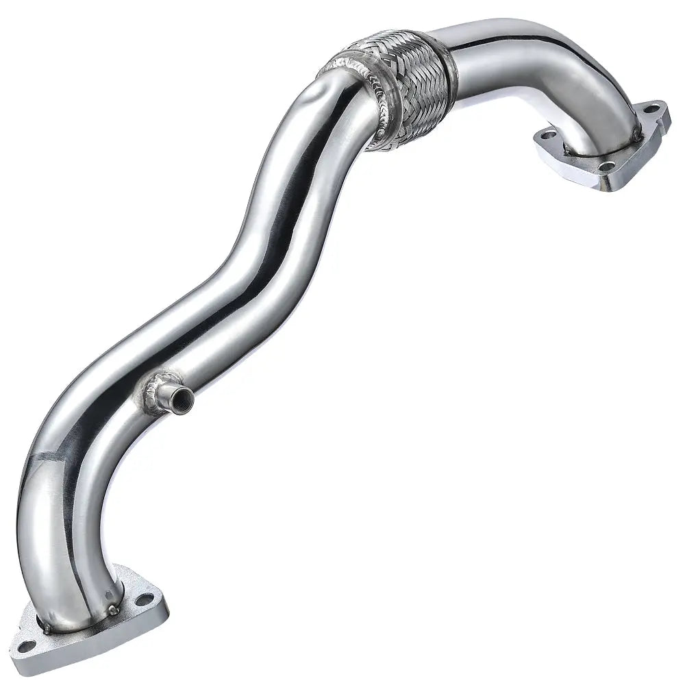 Exhaust Up-Pipe for Ford 2008-2010 6.4L Powerstroke Diesel Heavy Duty Polished NO EGR Flashark